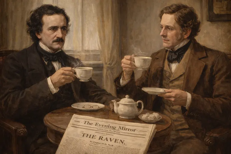 Edgar Allan Poe and Nathaniel Parker Willis — Illustrative Scene