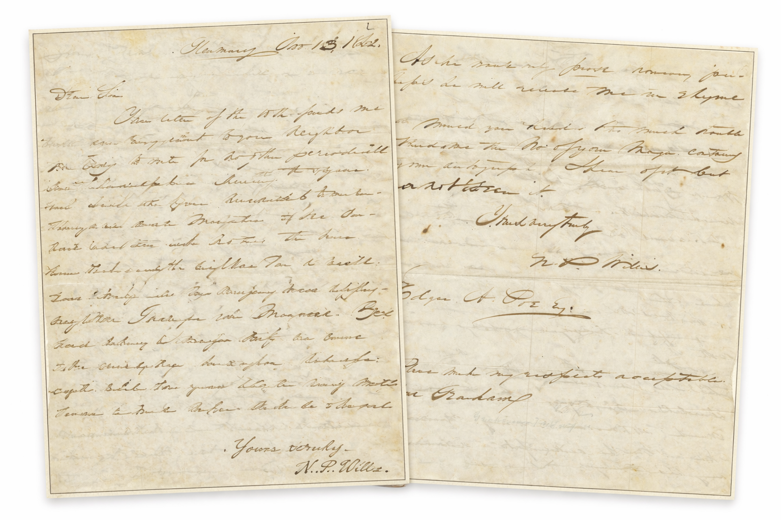 Letter from Nathaniel Parker Willis to Edgar Allan Poe (October 13, 1842)